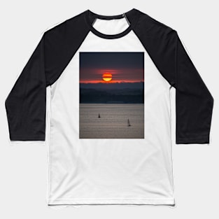 Sunset Sailing Plymouth Sound Baseball T-Shirt